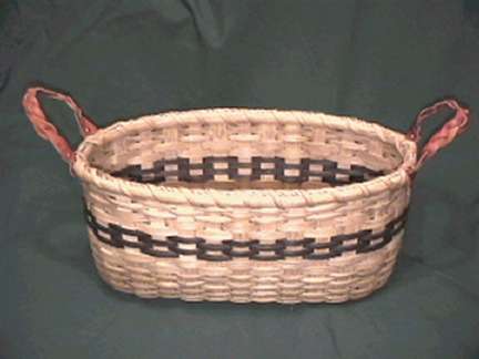 Bread Basket with braided leather handle